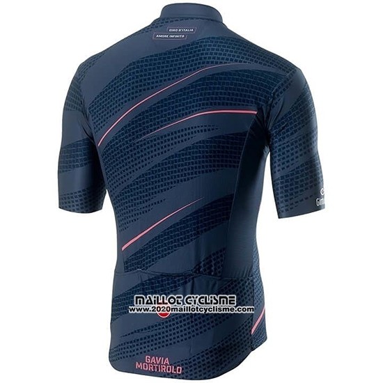 2019 Maillot Ciclismo Giro D'italie Fonce Bleu Manches Courtes et Cuissard